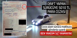 Drift yapan sürücüye 5 bin 10 lira ceza