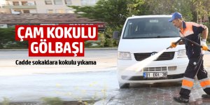 Gölbaşı sokaklarına kokulu yıkama