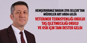 Bakan Selçuk'tan müjde üstüne müjde