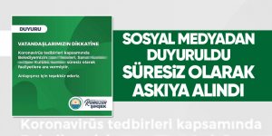 Gölbaşı Belediyesi duyurdu; Süresiz olarak askıya alındı