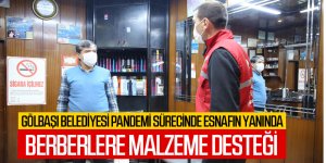 Gölbaşı Belediyesi'nden berber ve kuaförlere malzeme desteği