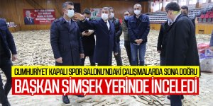 Başkan Ramazan Şimşek Cumhuriyet Kapalı Spor Salonu’nu Yerinde İnceledi