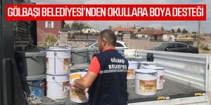 Gölbaşı Belediyesi'nden okullara boya desteği