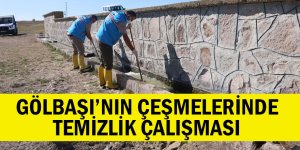 GÖLBAŞI’NIN ÇEŞMELERİNDE TEMİZLİK ÇALIŞMASI