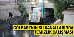 GÖLBAŞI’NIN SU KANALLARINDA TEMİZLİK ÇALIŞMASI