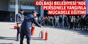 Gölbaşı Belediyesi'nde personele yangınla mücadele eğitimi