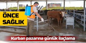 Kurban Pazar Alanı'na günlük ilaçlama