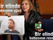 Bir elinde babasının yüzü bir elinde babasının resmi