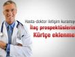 İlaç prospektüslerine Kürtçe özet talebi