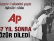 67 yıl sonra gelen özür